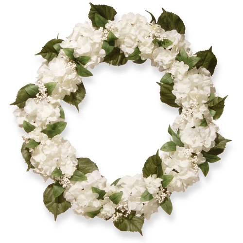 National Tree RAS-SN191418-C1 32 in. Cream Hydrangea Wreath
