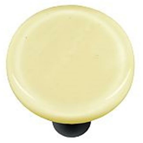 Hot Knobs HK1040-KRB Marzipan Striker Round Glass Cabinet Knob - Black