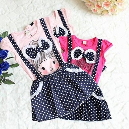 Baby Kids  Girls Summer Polka Dot strap Cute Girl