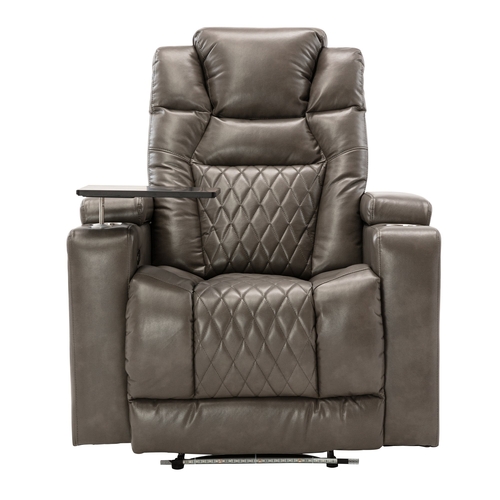 Power Motion Recliner with USB Charging Port and Hidden Arm Storage,