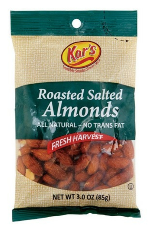 Kars 8449 3 oz Roasted Salted Almonds - pack of 12