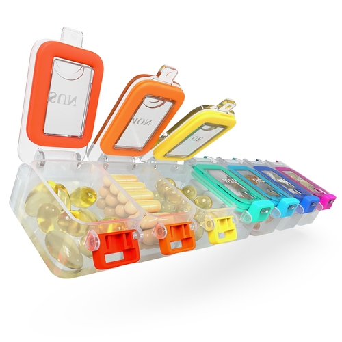 Weekly Medicine Pill Organizer Waterproof 7 Day Large Pill Box Daily