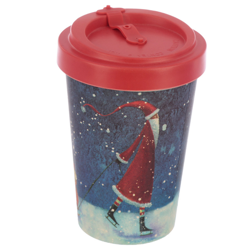 Bamboo Composite Jan Pashley Christmas Santa Screw Top Travel Mug