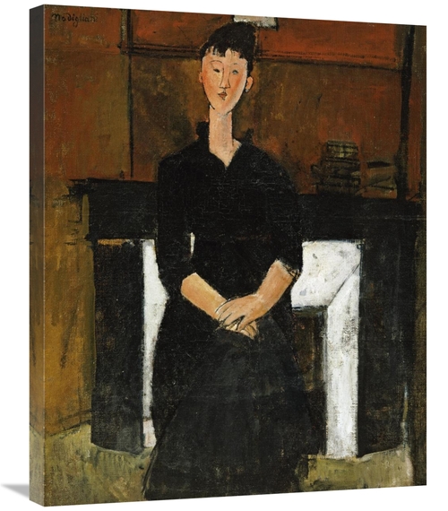 Global Gallery GCS-266893-30-142 30 in. Woman Sat by a Fireplace Art P