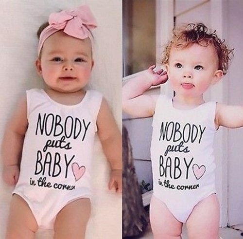 Newborn Baby Letter Bodysuit Cotton Infant Girls