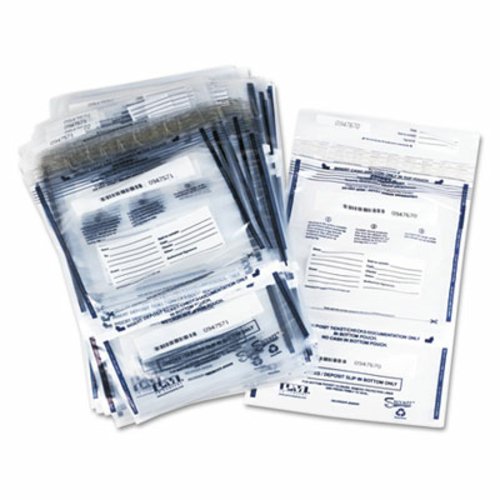 Main PM Company 58008 Clear Dual Deposit Bags- Tamper Evident- Plastic- 11  image