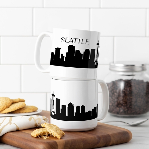 Cathys Concepts STL-3900ST 20 oz Seattle Cityscape Coffee Mugs