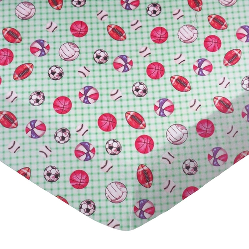 SheetWorld Fitted Bassinet Sheet - 100% Cotton Flannel - Sports Green