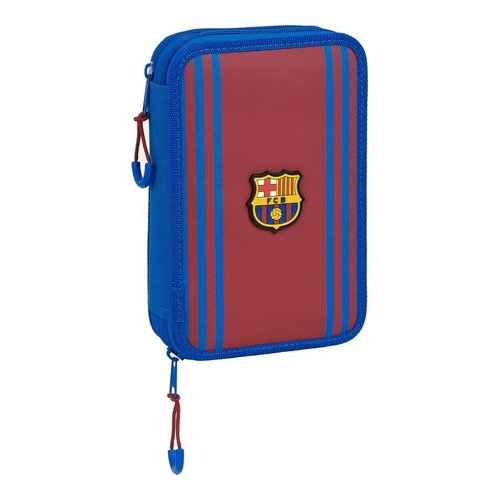 Double Pencil Case F.C. Barcelona Maroon Navy Blue (13.5 x 20.5 x 4.5