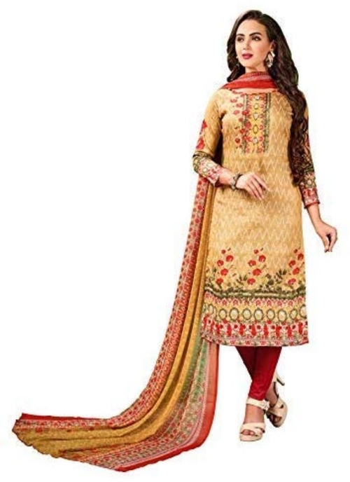 Generic Women's Cotton Salwar Material (Beige, 2.5