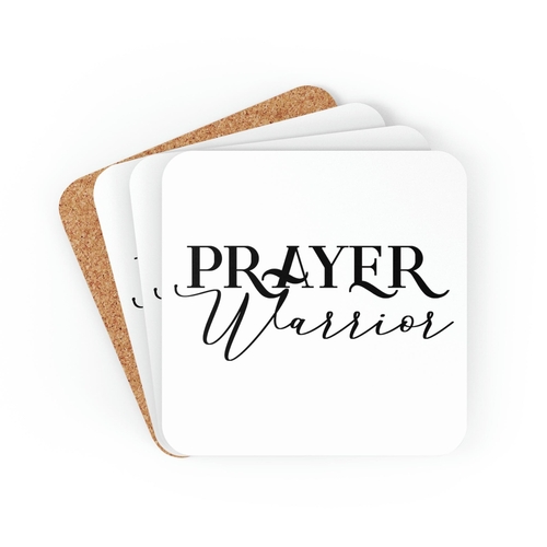 Home Decor Coaster Set - 4 Piece Home/office Prayer Warrior Christian 