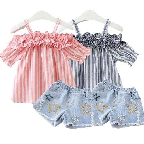 2pcs Toddler Baby Girl Kid Clothes Sets Off