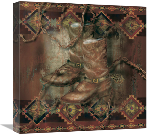 Global Gallery GCS-123400-1818-142 18 x 18 in. Western Boot Art Print 