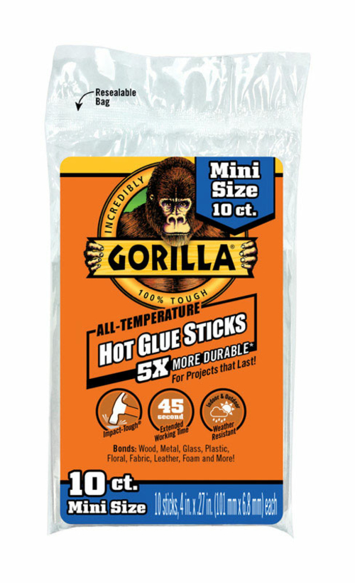 Gorilla 2838118 0.27 in. Dia. x 4 in. All Purpose Mini Glue Sticks&#44