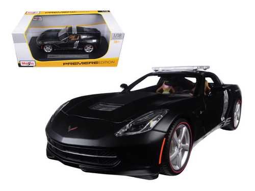 2014 Chevrolet Corvette C7 Stingray Police Matt Black 1/18 Diecast