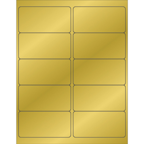 Box Partners LL211GD 4 x 2 in. Gold Foil Rectangle Laser Labels - Pack