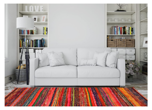 Recycled Cotton Chindi Rug Colorful & Durable