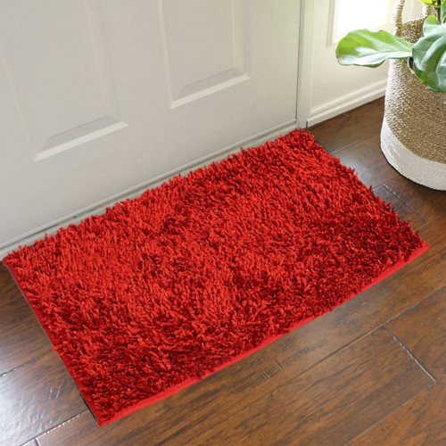 Shaggy/Glossy Velvet Shining Door Mat Soft and Absorbent Entrance Rug