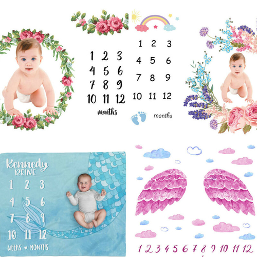 Newborn Baby Milestone Blanket Photography Prop