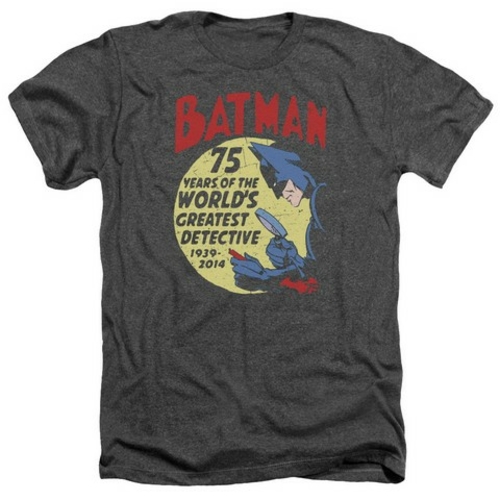 Trevco Batman-Detective 75 - Adult Heather Tee - Charcoal- 2X