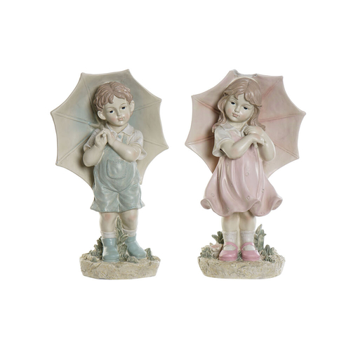 Decorative Figure DKD Home Decor 28 x 20 x 48,5 cm Blue Pink Children