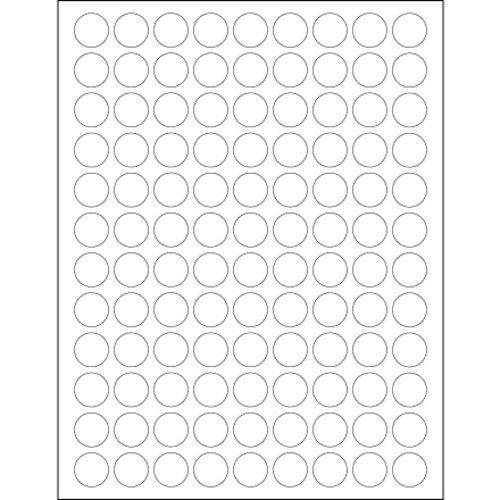 Tape Logic LL141 0.75 in. White Circle Laser Labels - Pack of 10800