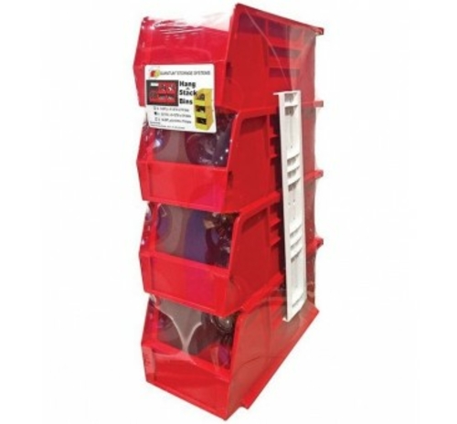 Quantum Storage RQUS230RD Hang Stack Bins  Red - 