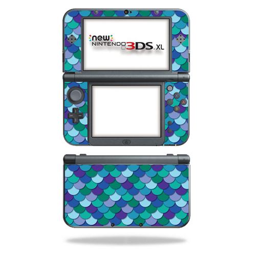 MightySkins NI3DSXL2-Blue Scales Skin Decal Wrap for New Nintendo 3DS 