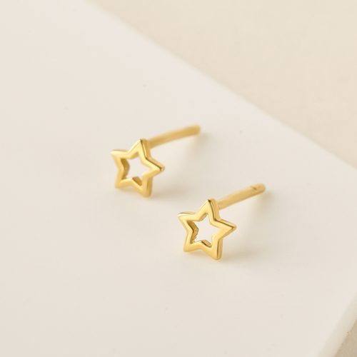 Tiny Star Stud Earrings Dainty Gold Stud