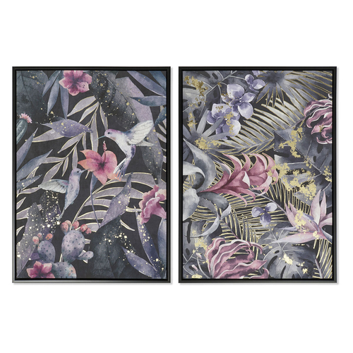 Painting DKD Home Decor 53 x 4,3 x 73 cm Tropical Leaf of a plant (2