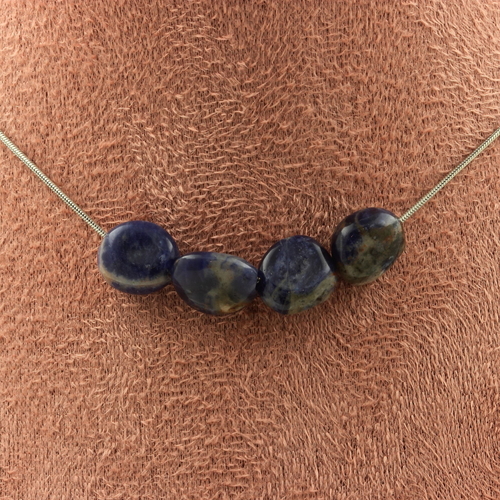 Sodalite from Brazil 4 beads necklace.