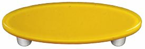 Hot Knobs HK1012-POA Sunflower Yellow Oval Glass Cabinet Pull - Alumin