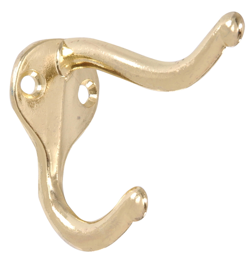 Hillman Group 852081 Carded - Coat & Hat Hook, Brass Plated