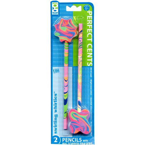 "Swirling Whirlies" Pencils with Erasers