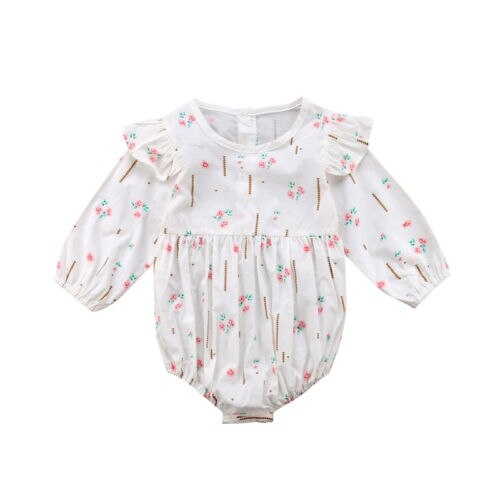 Newborn Infant Baby Girls Long Sleeve Romper