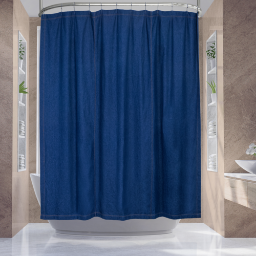 VISI-ONE - Karin Maki - Denim Blue - Rustic Jeans Shower Curtain