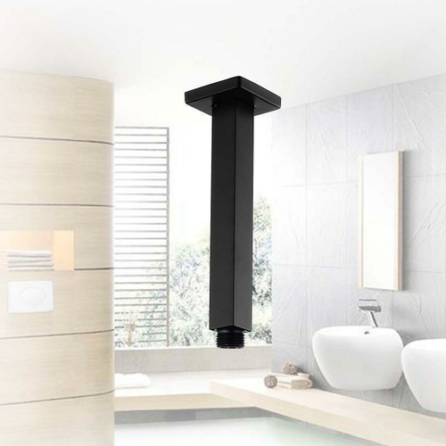 Luxury Square Matte Black Ceiling Shower Arm