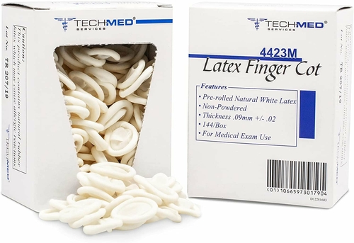 Industrial Latex Finger Cots. Pack of 2880 Pre-Rolled Finger Cots for