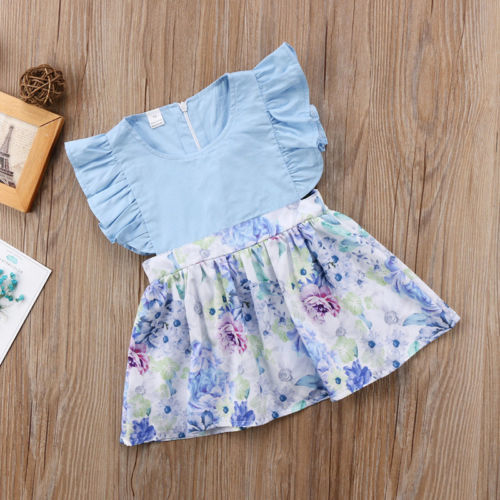 Cute Toddler Baby Girl Flower Dress Princess Party