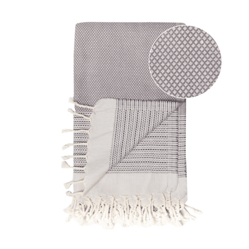 Beach Spa Turkish Hammam Towel Anthracite/Black