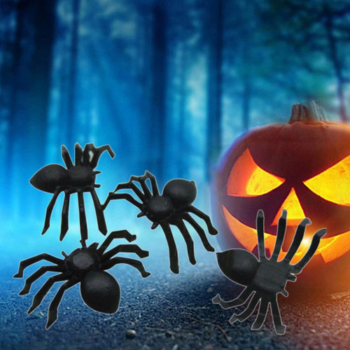 20PCs Halloween Luminous Spider Funny Black