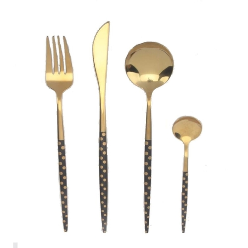 Cutlery DKD Home Decor Black Golden Stainless steel (1,8 x 0,3 x 23