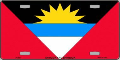 Smart Blonde LP-3961 Antigua & Barbuda Flag Metal Novelty License Plat