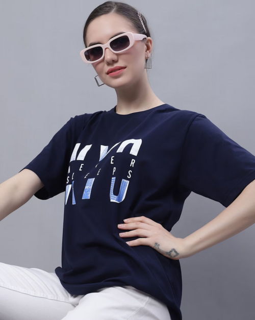 Typographic Print Crew-Neck T-Shirt