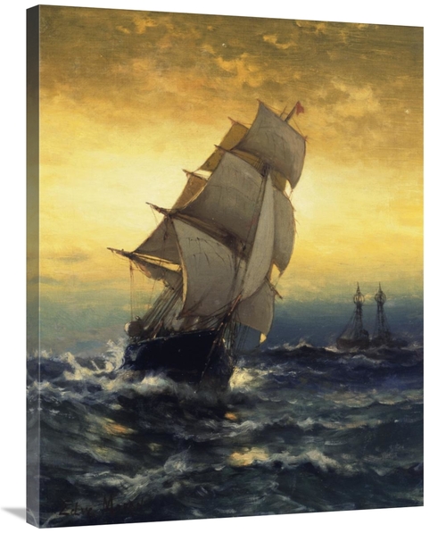Global Gallery GCS-278756-36-142 36 in. Passing Ambrose Lightship Art 