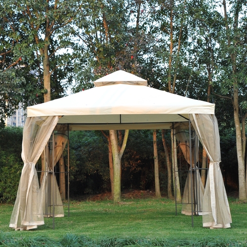 Outsunny 10x10ft Garden Gazebo Double Top Outdoor Canopy Patio Event