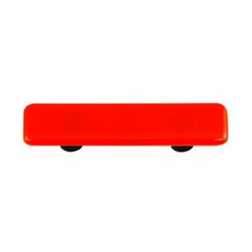 Hot Knobs HK1007-PA Transparent Orange Rectangle Glass Cabinet Pull - 