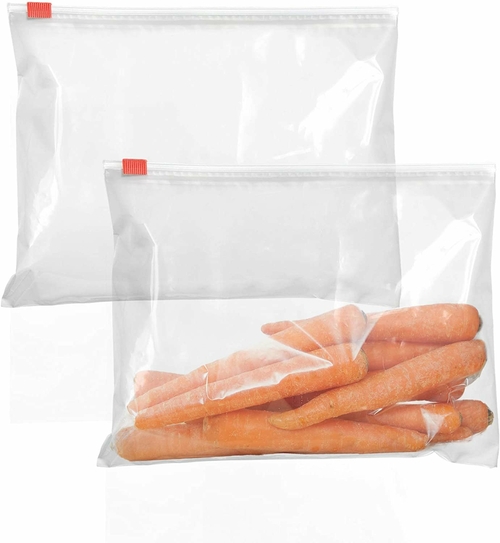 Pack of 100 Slider Zipper Bags 14 x 10. Clear Poly Bags 14x10.