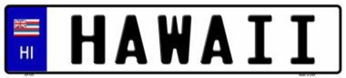 Smart Blonde EP-079 Hawaii Novelty Metal European License Plate