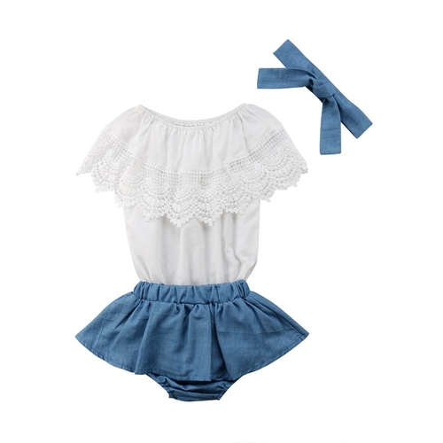 Toddler Kids Baby Girls Outfits Clothes Lace